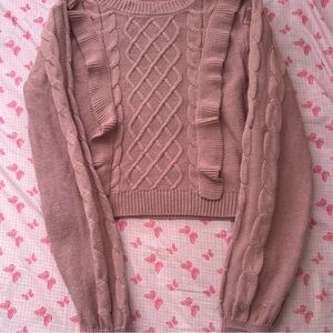 Pink Cable Knit Sweater